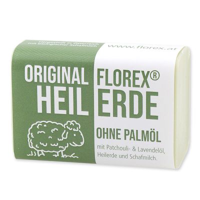 Heilerdeseife eckig mit Schafmilch 100g mit Schleife 