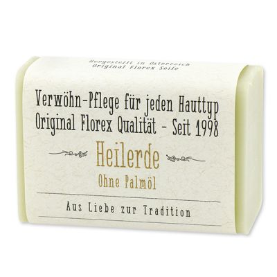 Healing clay soap square with sheep milk 100g with label 