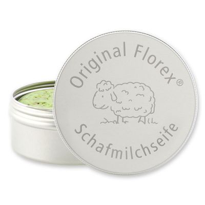 Sheep milk soap round 100g in a box with laser engraving, Mountain herbs 