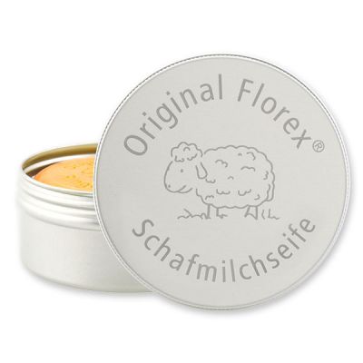 Sheep milk soap round 100g in a box with laser engraving, Marigold 