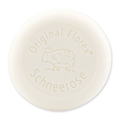 Sheep milk soap round 100g, Christmas rose white 