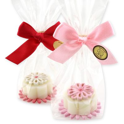 Sheep milk soap flower 20g decorated with flowers in a cellophane bag, Classic 