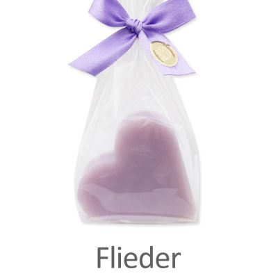 Sheep milk soap heart 85g in a cellophane, Lilac 