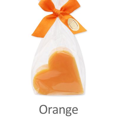 Sheep milk soap heart 85g in a cellophane, Orange 