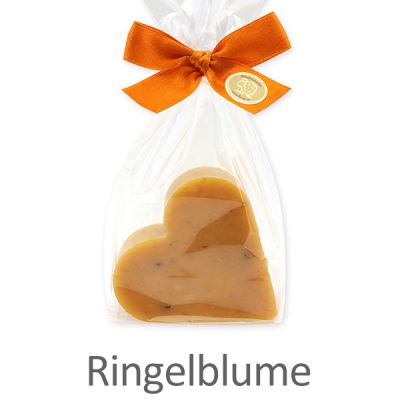 Schafmilchseife Herz groß 85g in Cello, Ringelblume 