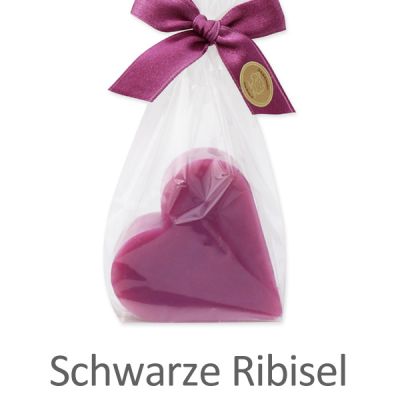 Schafmilchseife Herz groß 85g in Cello, Schwarze Ribisel 