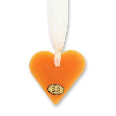 Sheep milk soap heart 85g hanging, Orange 