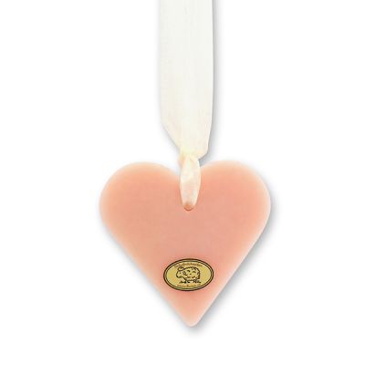 Sheep milk soap heart 85g hanging, Peony 