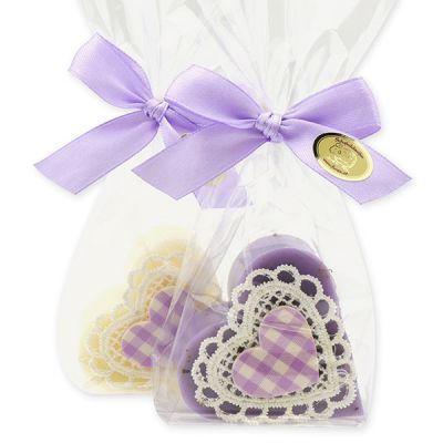 Schafmilchseife Herz 65g dekoriert mit Herz, Classic/Lavendel 