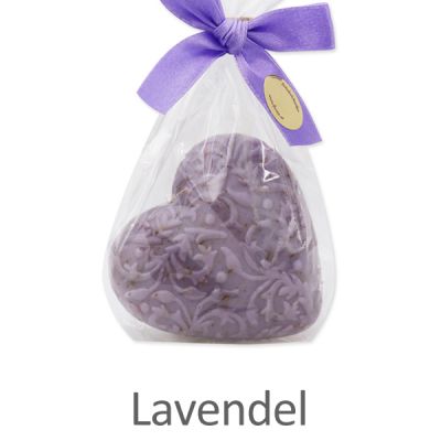 Sheep milk soap heart "Florex" 80g in a cellophane, Lavender 