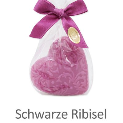 Schafmilchseife Herz Florex 80g in Cello, Schwarze Ribisel 