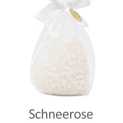 Schafmilchseife Herz Florex 80g in Cello, Schneerose 