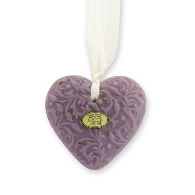 Sheep milk soap heart "Florex" 80g hanging, Lavender 