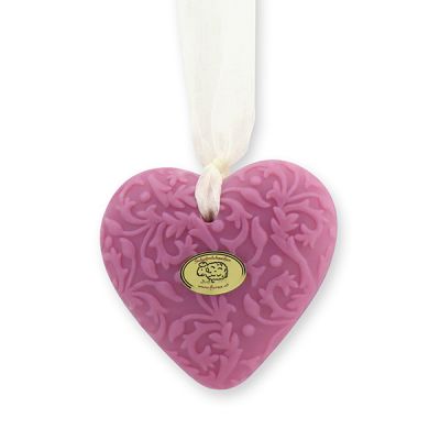 Sheep milk soap heart "Florex" 80g hanging, Black currant 