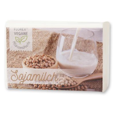 Vegan oil soap 100g modern packed in a cellophane, Soy milk 