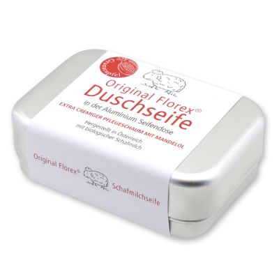 Duschseife mit Schafmilch eckig 100g verpackt in der Dose, Granatapfel 