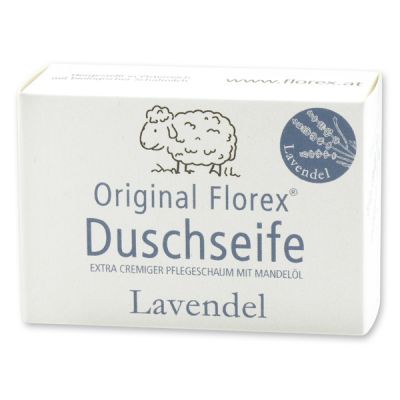 Duschseife mit Schafmilch eckig 100g in Papierschachtel, Lavendel 