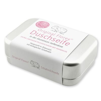 Shower soap with sheep milk square 100g in a can, Rose Diana 