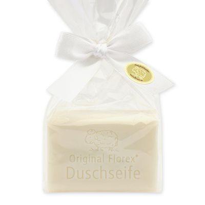 Duschseife mit Schafmilch eckig 100g in Cello, Schneerose 