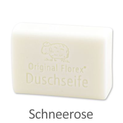 Shower soap with sheep milk square 100g, Christmas rose white 