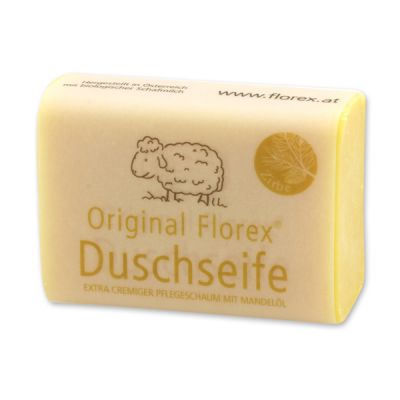 Shower soap with sheep milk square 100g wrapped in paper, Swiss pine 