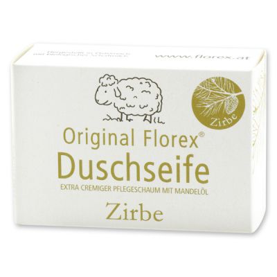 Shower soap with sheep milk square 100g in paper box, Swiss pine 