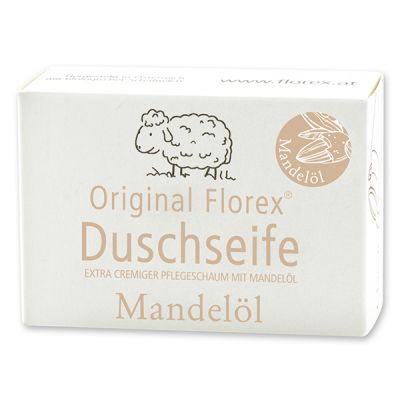 Duschseife mit Schafmilch eckig 100g in Papierschachtel, Mandelöl 