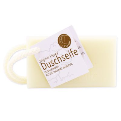 Shower soap with sheep milk square 120g hanging with a cord, Classic 