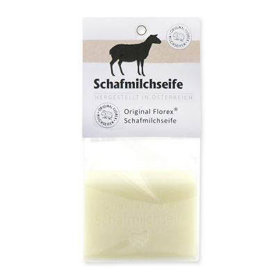 Milk soap square 100g in a cellophane, Sheep milk 