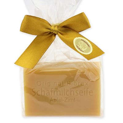 Sheep milk soap square 100g in a cellophane bag, Apple-Cinnamon 