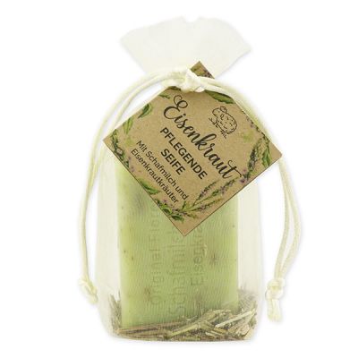 Sheep milk soap 100g with verbena herbs in organza bag "feel-good time", Verbena 