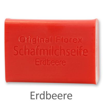 Schafmilchseife eckig 100g, Erdbeere 