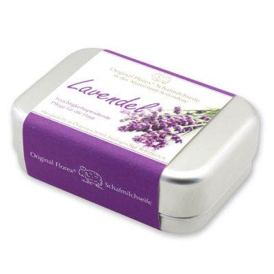 Sheep milk soap square 100g in a can, Lavender 