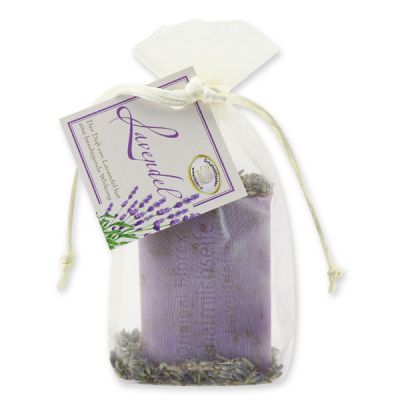Sheep milk soap 100g with lavender petals in organza, Lavender 