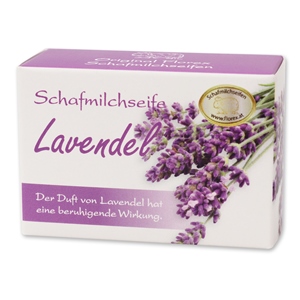 Schafmilchseife eckig 100g Schachtel, Lavendel 