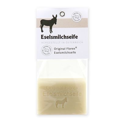 Milk soap square 100g in a cellophane, Donkey milk 