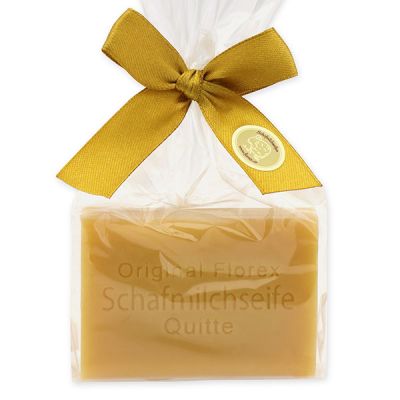 Sheep milk soap square 100g in a cellophane bag, Quince 