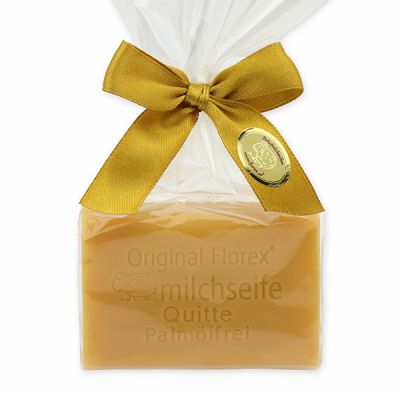 Palmölfreie Schafmilchseife eckig 100g in Cello, Quitte 