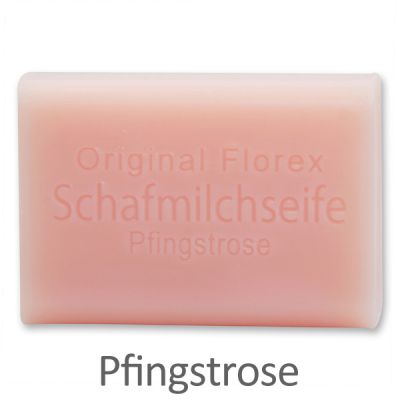 Schafmilchseife eckig 100g, Pfingstrose 