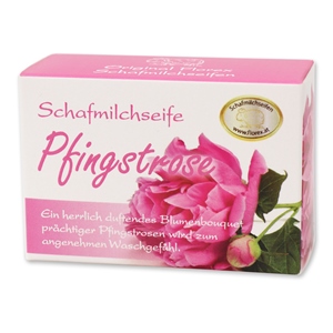 Schafmilchseife eckig 100g Schachtel, Pfingstrose 