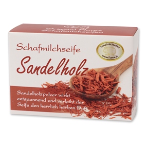 Schafmilchseife eckig 100g Schachtel, Sandelholz 