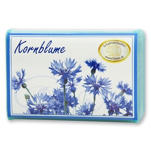 Schafmilchseife eckig 100g modern, Kornblume 