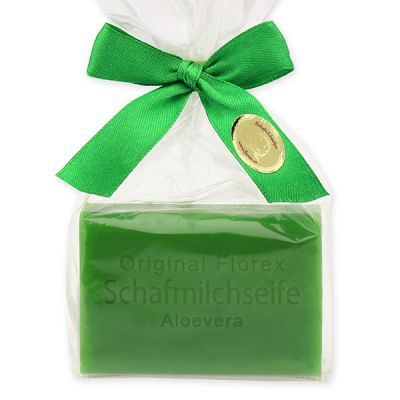 Sheep milk soap square 100g in a cellophane bag, Aloe vera 