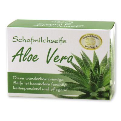 Schafmilchseife eckig 100g in Schachtel, Aloe Vera 