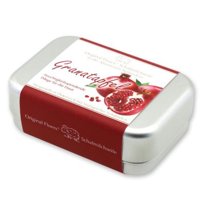 Sheep milk soap square 100g in a can, Pomegranate 