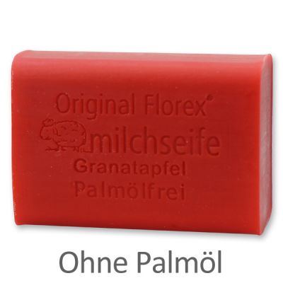 Palmölfreie Schafmilchseife eckig 100g, Granatapfel 