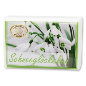 Schafmilchseife eckig 100g modern, Schneeglöckchen 