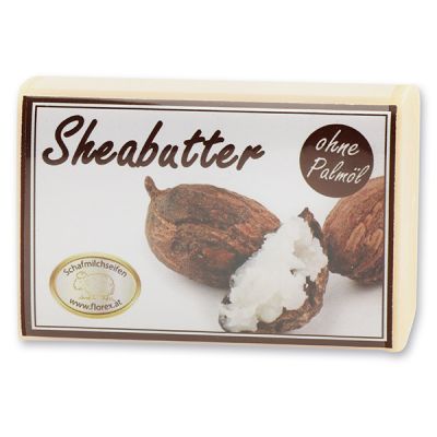 Palmölfreie Schafmilchseife eckig 100g modern, Sheabutter 