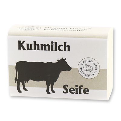 Milchseife eckig 100g mit Schleife, Kuhmilch 