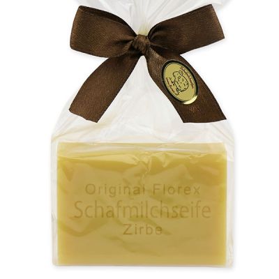 Sheep milk soap square 100g in a celliohane bag, Swiss pine 